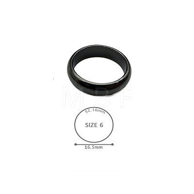 Synthetic Hematite Plain Band Rings BK4832-36-1