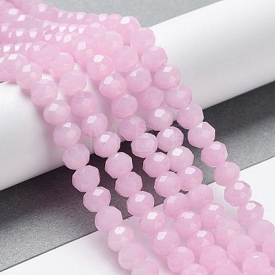 Baking Painted Imitation Jade Glass Bead Strands X-DGLA-A034-J8MM-A26-1