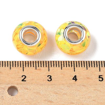 Transparent Resin Rondelle European Beads RESI-S023-32-1