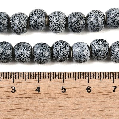 Handmade Fancy Antique Glazed Porcelain Ceramic Round Beads Strands PORC-L019-8mm-04-1