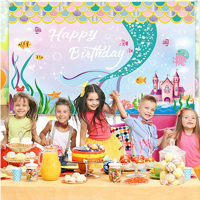 Polyester Hanging Banners Children Birthday AJEW-WH0190-032-1