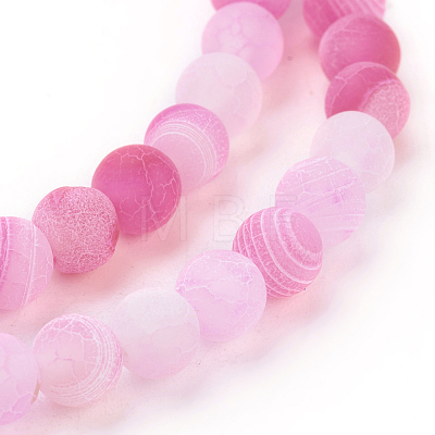 Natural Crackle Agate Beads Strands G-G055-6mm-1-1