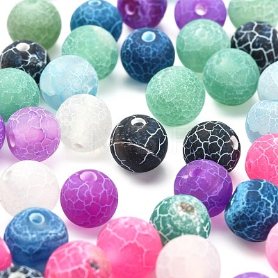 60Pcs 6 Colors Natural Weathered Agate Beads Strands G-FS0001-96-1