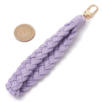 Handmade Macrame Cotton Threads Wrist Strap Pendant Decoration HJEW-JM02625-03-1