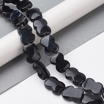 Dyed & Heated Natural Black Agate Beads Strands G-K359-D05-01-1