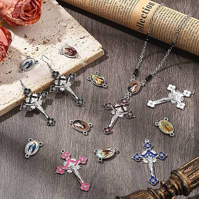 24Pcs 12 Styles Zinc Alloy Enamel Big Pendants FIND-YW0012-16-1