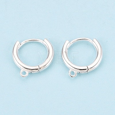 925 Sterling Silver Huggie Hoop Earring Findings STER-K174-15A-S-1