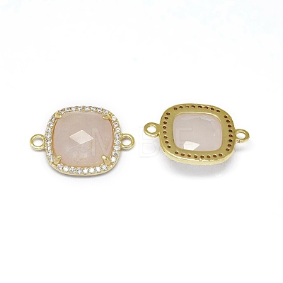 Natural Rose Quartz Links connectors G-L514-019D-1