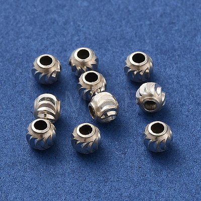925 Sterling Silver Corrugated Round Spacer Beads LS-STER-K178-02D-S-1