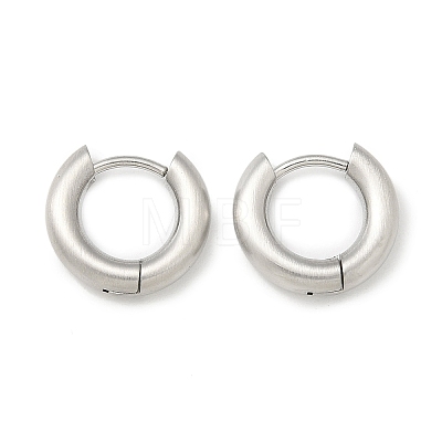 Frosted 304 Stainless Steel Huggie Hoop Earrings for Women EJEW-C096-32E-P-1