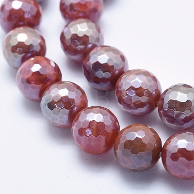 Electroplate Natural Fire Crackle Agate Beads Strands G-K256-48-10mm-1