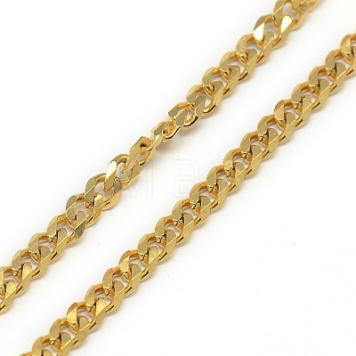 Trendy Men's 201 Stainless Steel Curb Chain Necklaces X-NJEW-L043A-42G-1