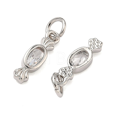 Brass Micro Pave Clear Cubic Zirconia Pendants KK-B170-25P-1
