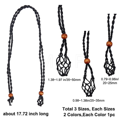 Gorgecraft Adjustable Braided Waxed Cord Macrame Pouch Necklace Making MAK-GF0001-03-1