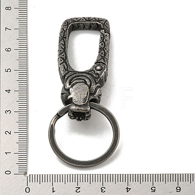 Tibetan Style 316 Surgical Stainless Steel Fittings with 304 Stainless Steel Key Ring FIND-Q101-07AS-02-1