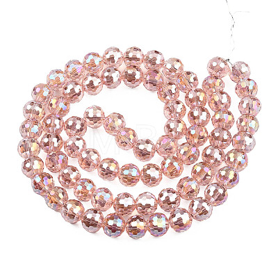 Electroplate Transparent Glass Beads Strands X-EGLA-N002-46-H02-1