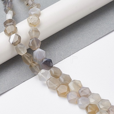 Natural Grey Agate Beads Strands G-K359-C11-01-1