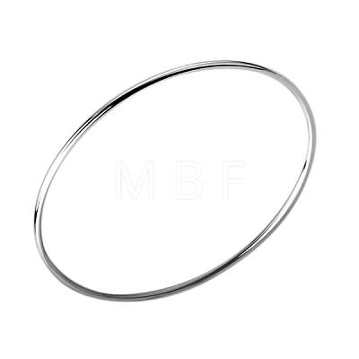 Silver Color Plated Buddhist Bangles Wholesale Price BJEW-BB12394-1