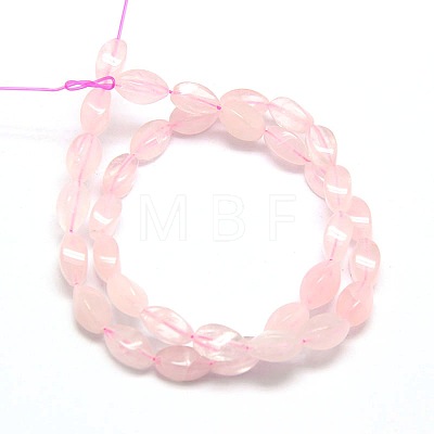 Natural Twist Rose Quartz Beads Strands G-L243B-08-1