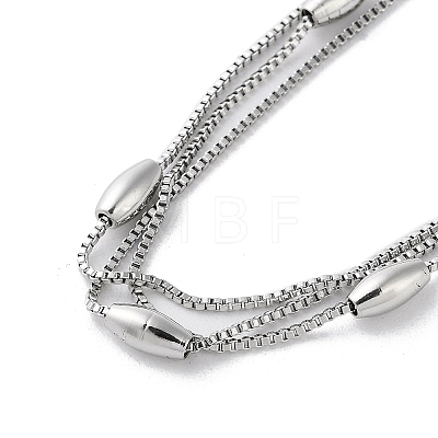 304 Stainless Steel Box Chain Necklaces NJEW-M213-02P-1