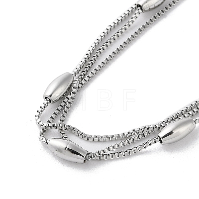 Non-Tarnish 304 Stainless Steel Box Chain Necklaces NJEW-M213-02P-1