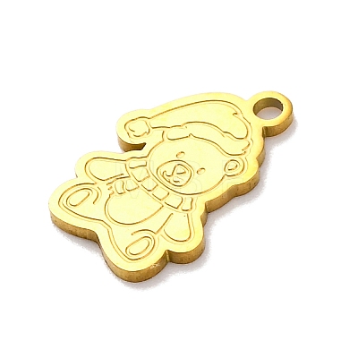 Christmas Theme 201 Stainless Steel Charms LS-STAS-Q015-13G-02-1