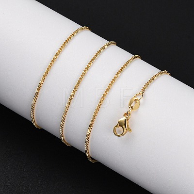 1mm Rack Plating Brass Twisted Chain Necklaces for Women Men MAK-L044-31G-1