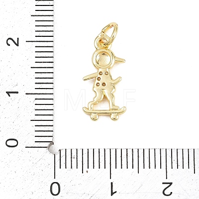Brass Micro Pave Clear Cubic Zirconia Pendants KK-D258-40G-04-1