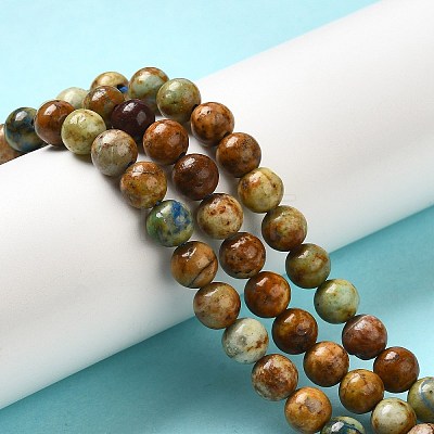 Natural Yellow Chrysocolla Beads Strands G-H298-A07-02-1