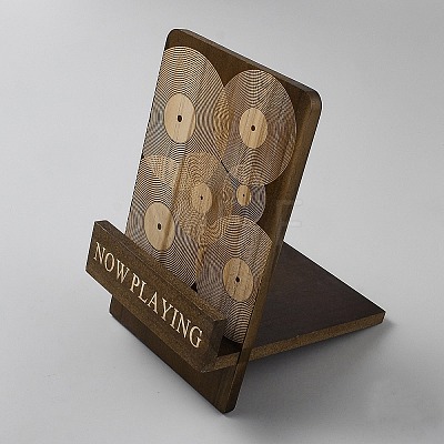 Engraved Wooden Vinyl Record Racks ODIS-WH0095-023B-1