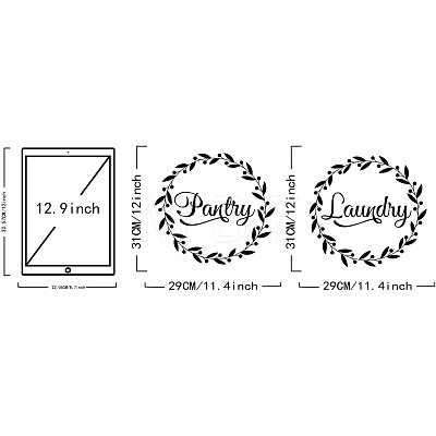 Rectangle with Word PVC Wall Stickers DIY-WH0228-177-1