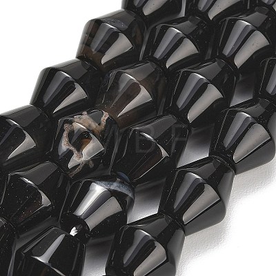 Natural Black Agate Beads Strands GG-L001-D01-01-1