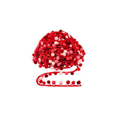 6.5 Yards Gradient Color Polyester Pom Pom Ball Tassel Ribbons DIY-GA0006-95D-1