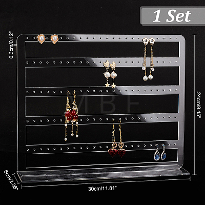 5-Tiers Acrylic Earring Display Stand EDIS-WH0021-50-1