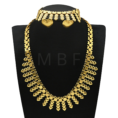 Alloy Chain Necklaces & Stud Earrings & Bracelets Sets FS-WG5EDEB-11-1
