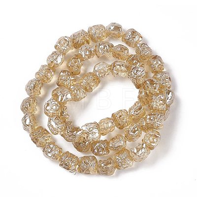 Pearl Luster Plated Electroplate Glass Beads GLAA-P028-PL01-1