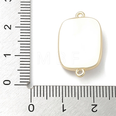 Brass Enamel Rectangle with Starfish Connector Charms KK-M308-08G-03-1