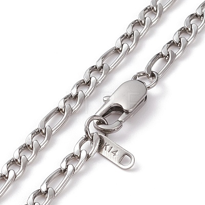 Women's 304 Stainless Steel Figaro Chain Necklace NJEW-JN03262-1