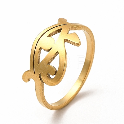 304 Stainless Steel Eye of Horus Finger Ring for Women RJEW-K239-10G-1