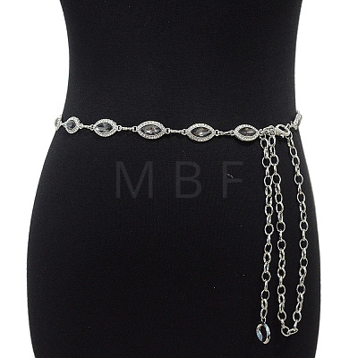 Alloy Rhinestone Horse Eye Link Waist Chains WGF5282-08-1