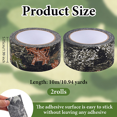 Cotton Camouflage Ribbons OCOR-WH0078-499-1