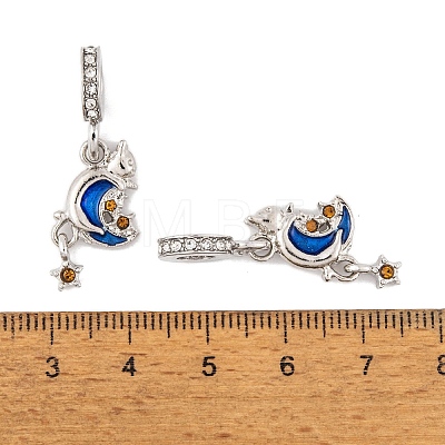 Rack Plating Alloy Crystal Rhinestone European Dangle Charms FIND-C055-23P-1