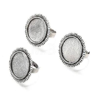 Vintage Adjustable Iron Finger Ring Components Alloy Cabochon Bezel Settings PALLOY-Q300-14AS-NR-1