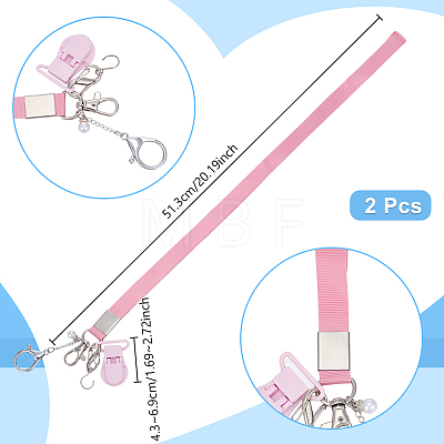 2Pcs Alloy & 304 Stainless Steel Clasps & ABS Plastic Pearl Beaded Zipper Helpers HJEW-PH02479-1