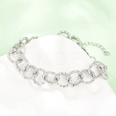 Hammered 304 Stainless Steel Rolo Chain Bracelets for Women BJEW-A160-10P-1