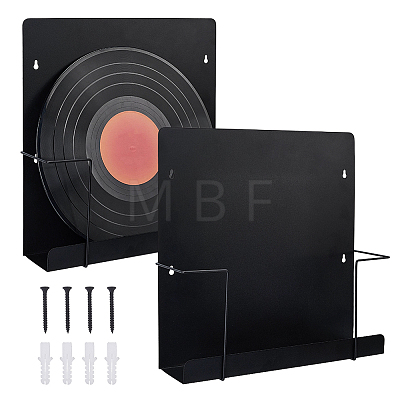 Carbon Iron Alloy Wall-Mounted Magazine Rack with Hooks ODIS-WH0095-024-1