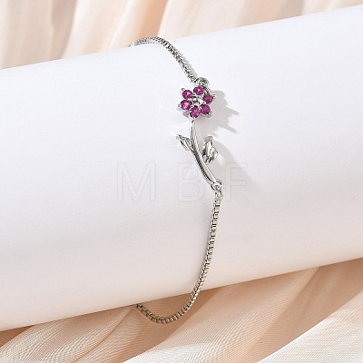 Adjustable Brass Micro Pave Clear Cubic Zirconia Box Chain Slider Bracelets BJEW-C156-09P-04-1