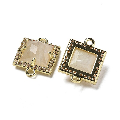 Natural Moonstone Faceted Square Links G-I375-03G-01-1