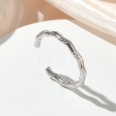 304 Stainless Steel Cuff Open Rings for Women RJEW-L341-07B-P-1