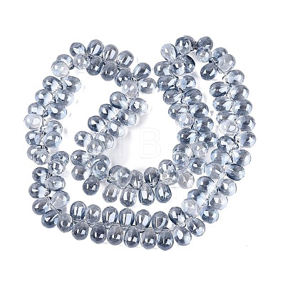 Electroplate Baking Paint Transparent Glass Beads Strands GL-N005-02A-C07-1